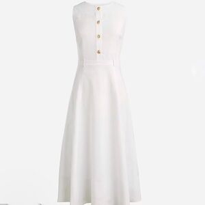J.Crew Sleeveless Midi Dress in Stretch Linen Blend